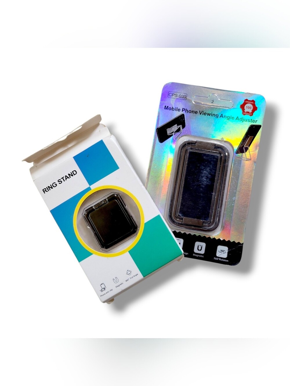 NWT Universal Black Mobile Ring Stand & Viewing Angle Adjuster [2pc]